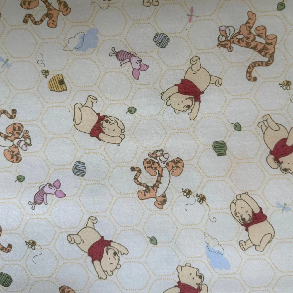Vintage Disney Winnie The Pooh Fitted Crib Sheet Pastel Nursery Tigger Piglet - Picture 2 of 3